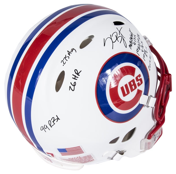 2018 Kris Bryant Game Used Chicago Cubs Batting Helmet With C-Flap Pho –  Heartland Sports Memorabilia