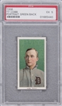 1909-11 T206 White Border Ty Cobb, Portrait, Green Background – PSA EX 5