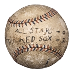 1917 Boston Red Sox vs All Stars Tim Murnane Benefit Game Used Baseball - Featuring Babe Ruth Pitching! (MEARS)