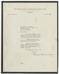 1948 Thomas Connolly Signed Letter To The New York Yankees Accepting Their Invitation To Attend The Silver Anniversary Ceremonies (PSA/DNA)