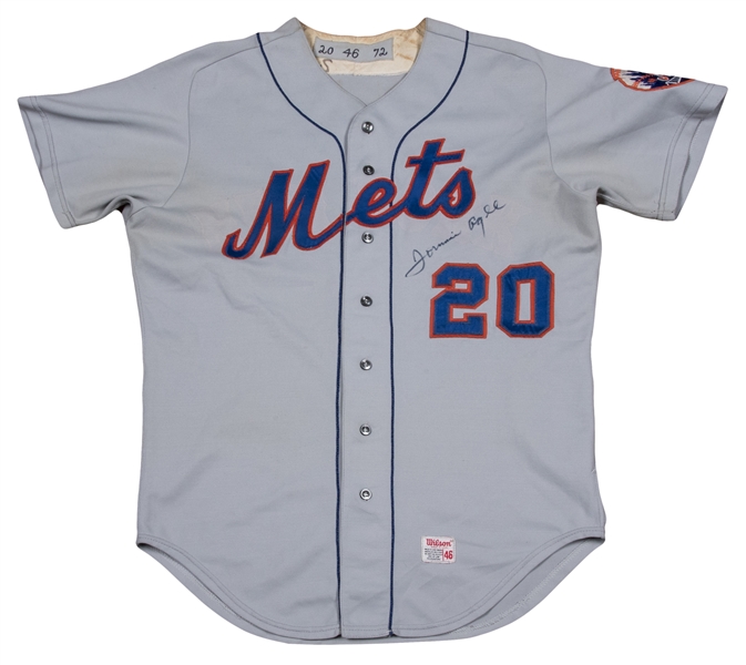 Lot Detail - 1972 Tommie Agee New York Mets Game Used and Signed Road Jersey  (Beckett)