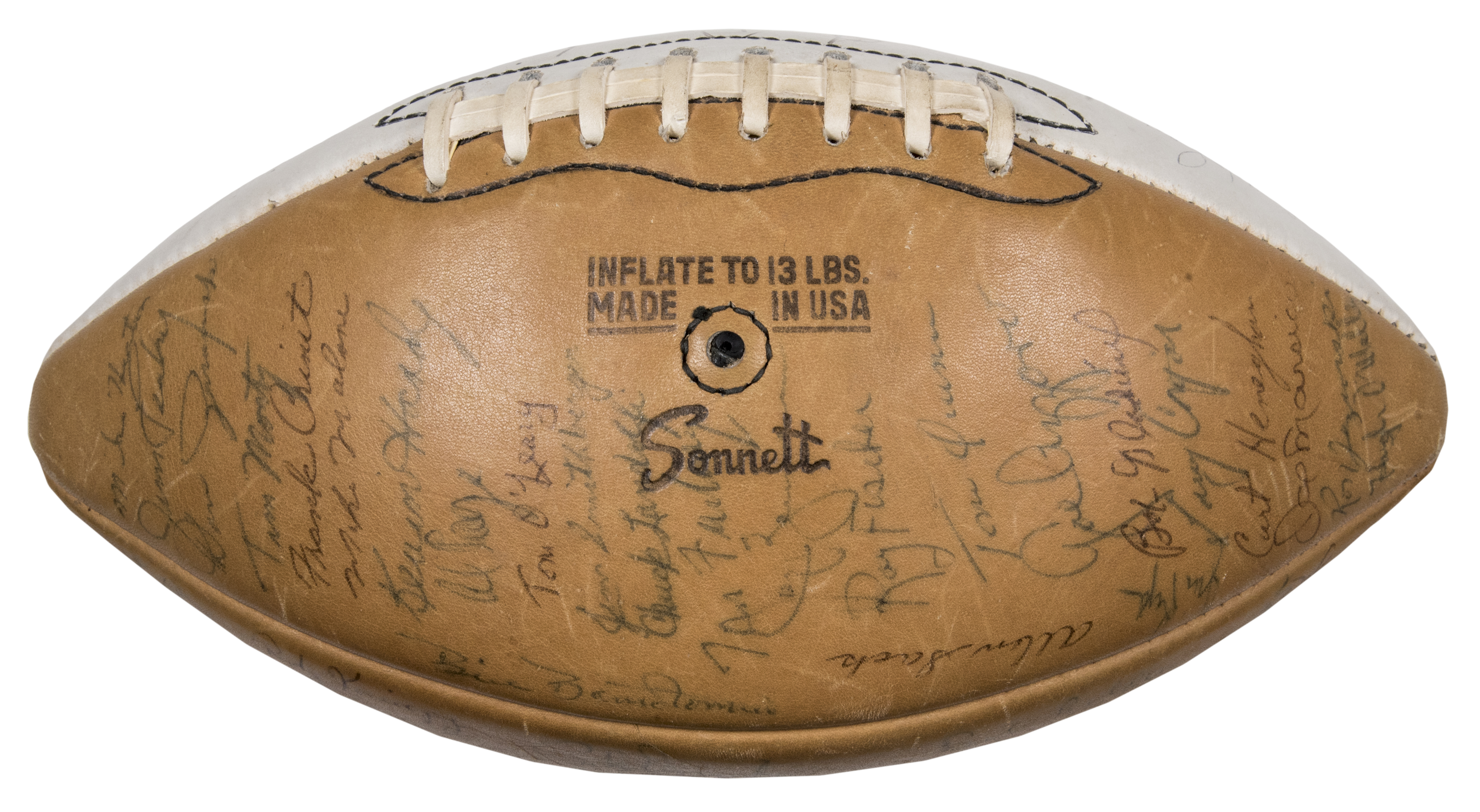 Lot Detail - 1966 Notre Dame Team Signed Football With 93 Signatures
