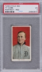 1909-11 T206 White Border Ty Cobb, Portrait, Red Background, Rare "Cycle 350" Back – PSA VG 3