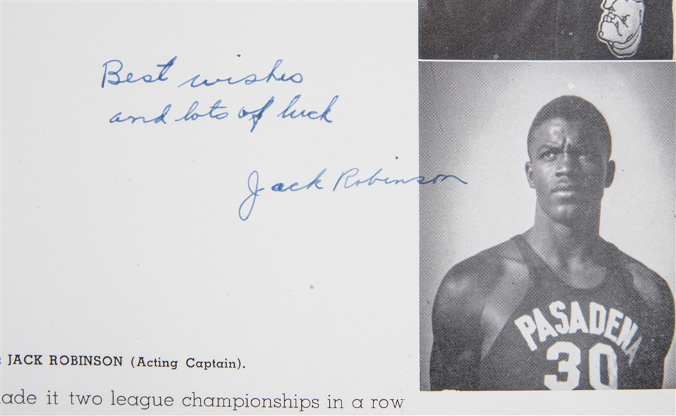 1939 Jackie Robinson Triple Signed Pasadena Junior College Yearbook (PSA/DNA Mint  9)