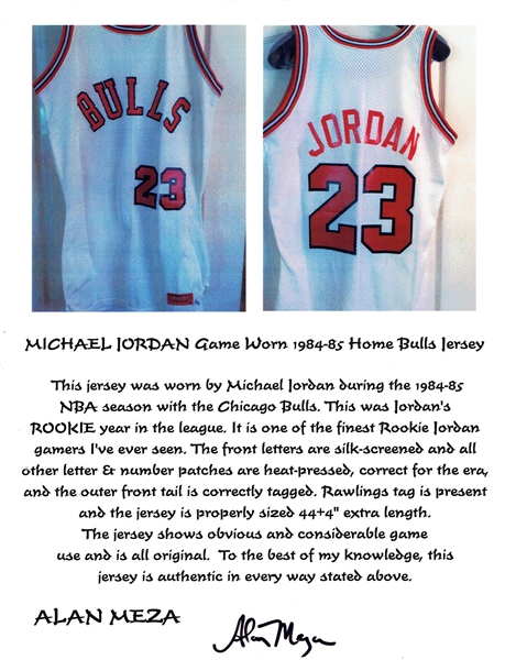 Lot Detail - 1984-1985 Michael Jordan Rookie Chicago Bulls Game-Used Home  Jersey (Team LOA)
