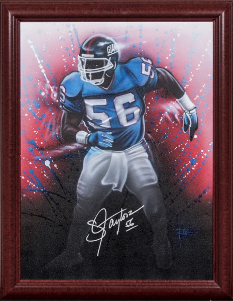 Lawrence Taylor New York Giants Autographed Framed Blue Football Jersey -  Beckett Authenticated