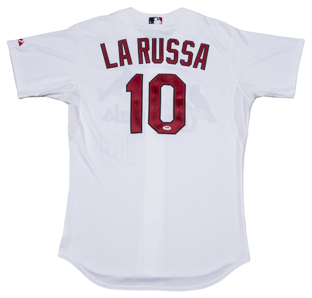 Lot Detail - 2011 Tony LaRussa Game Issued and Signed St. Louis Cardinals  Home Uniform (Jersey and Pants) (MLB Authenticated & PSA/DNA)