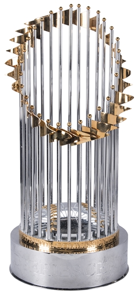 Red Sox presented World Series trophy 