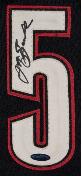 Lot Detail - 2001 Jeff Bagwell Houston Astros Game-Used & Autographed Black  Alternate Jersey (JSA • PSA/DNA • 40th Anniversary Patch)