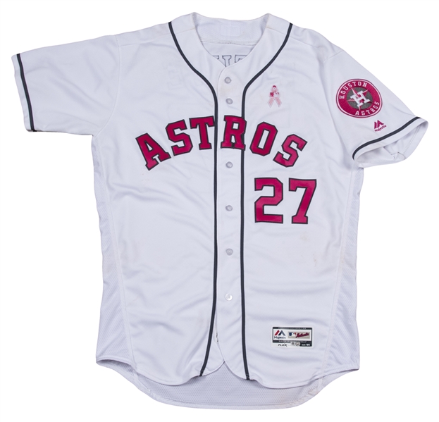 Lot Detail - 2016 Jose Altuve Game Used Houston Astros White Mothers Day  Jersey Worn on 05/08/16 (MLB Authenticated)