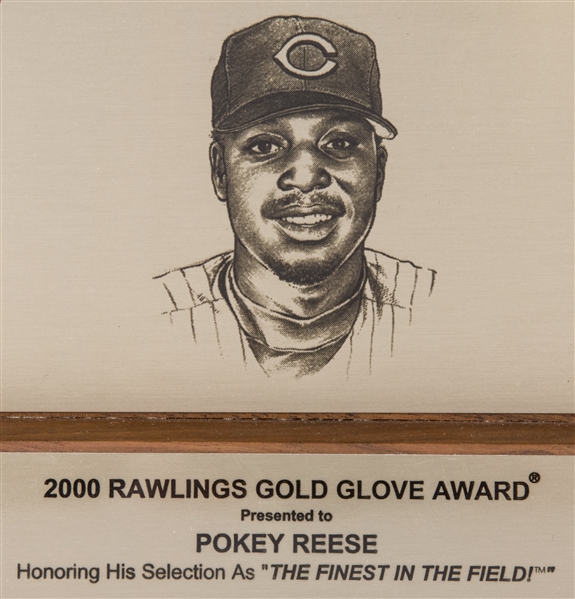 Lot Detail - 1999 Pokey Reese Rawlings Gold Glove Award- (Reese LOA)