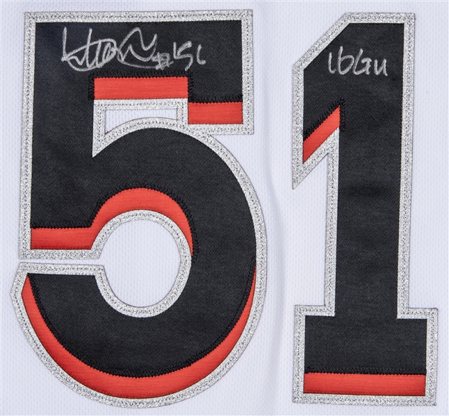 Lot Detail - 2016 Ichiro Suzuki Game Used and Signed Miami Marlins Home  Jersey For Career Hit #2983 on 06/22/16 (MLB Authenticated)