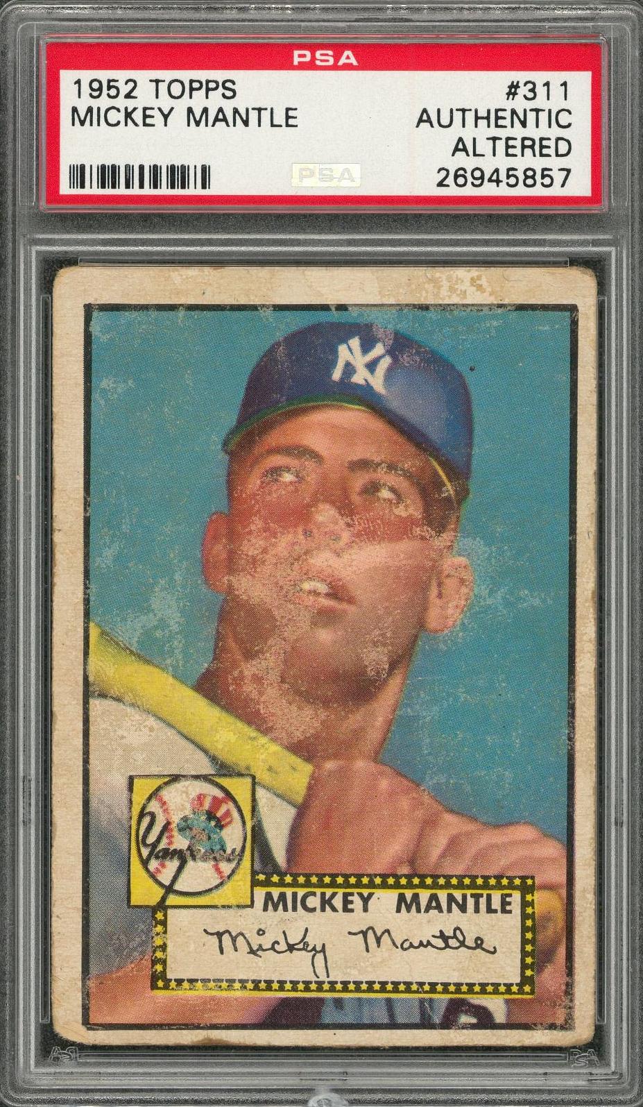 Lot Detail - 1952 Topps #311 Mickey Mantle Rookie Card - PSA Authentic