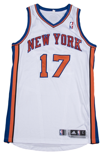 100% Authentic Jeremy Lin 2011 NY Knicks Pro Cut Jersey Size L+2 Mens