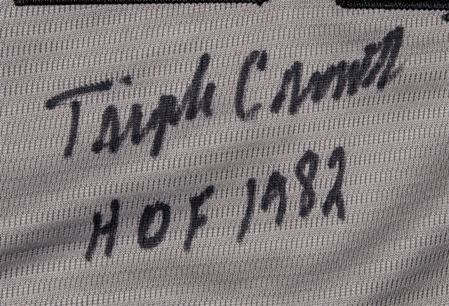 Frank Robinson Autographed Orioles White Majestic Jersey w/ HOF
