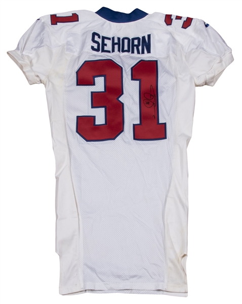 Jason Sehorn Signed New York Giants (Away White) Jersey JSA