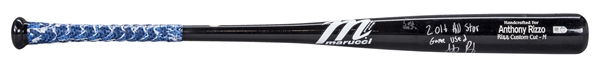 2016 Anthony Rizzo Game Used, Signed & Inscribed "2016 All Star Game Used" & Photo Matched Marucci Rizz Custom Cut M Bat (MLB Authenticated, PSA/DNA GU 10, Fanatics & Resolution Photomatching)