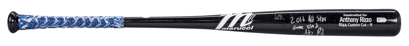 2016 Anthony Rizzo Game Used, Signed & Inscribed "2016 All Star Game Used" & Photo Matched Marucci Rizz Custom Cut M Bat (MLB Authenticated, PSA/DNA GU 10, Fanatics & Resolution Photomatching)