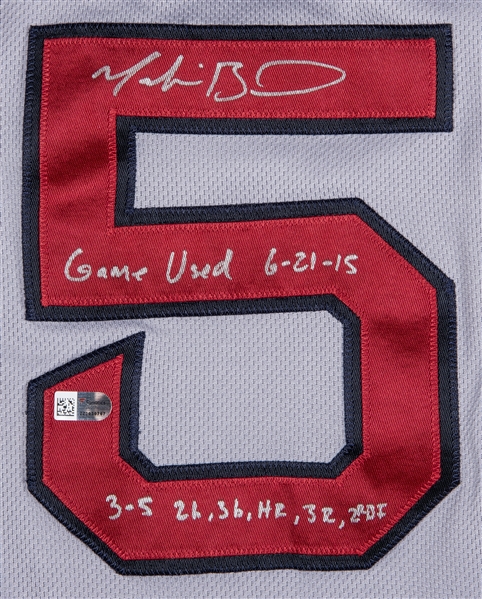 Lot Detail - 2015 Mookie Betts Game Used, Signed, & Inscribed Boston Red  Sox Road Jersey Used To Hit Home Run & Triple With Father's Day Patch From  6/21/15 at Kansas City (