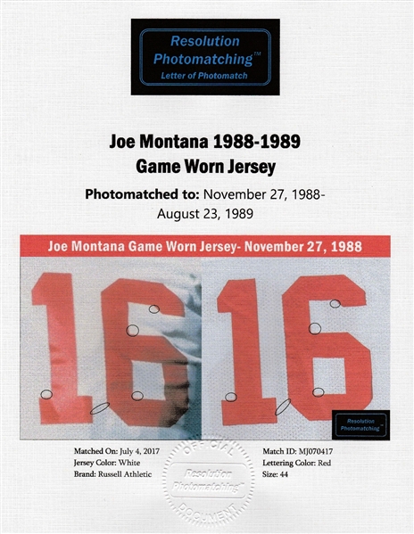 joe montana 1989 jersey
