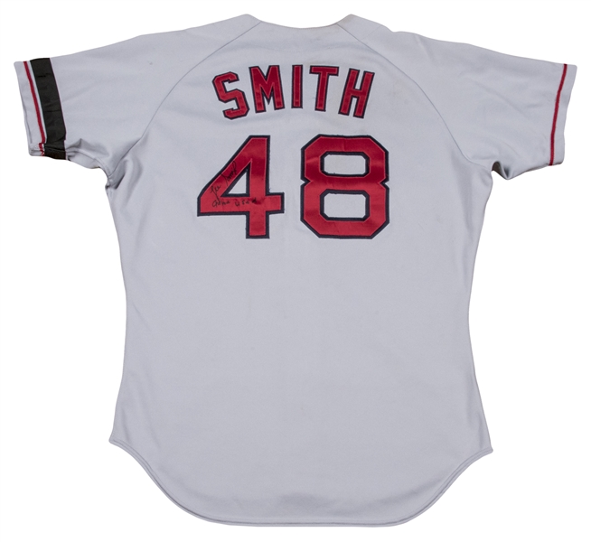 Lot Detail - 1990 Lee Smith Game Used, Signed & Inscribed Boston