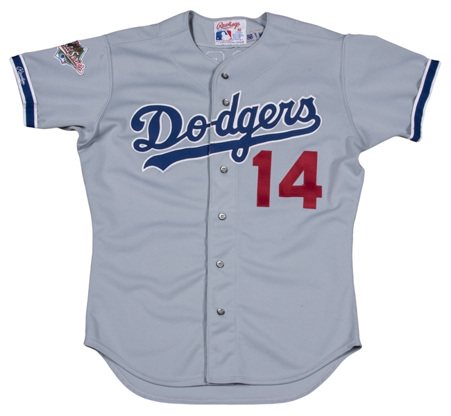 Lot Detail - 1988 Mike Scioscia Game Used and Signed Los Angeles Dodgers  Road Jersey - From a World Championship Year! (JSA)