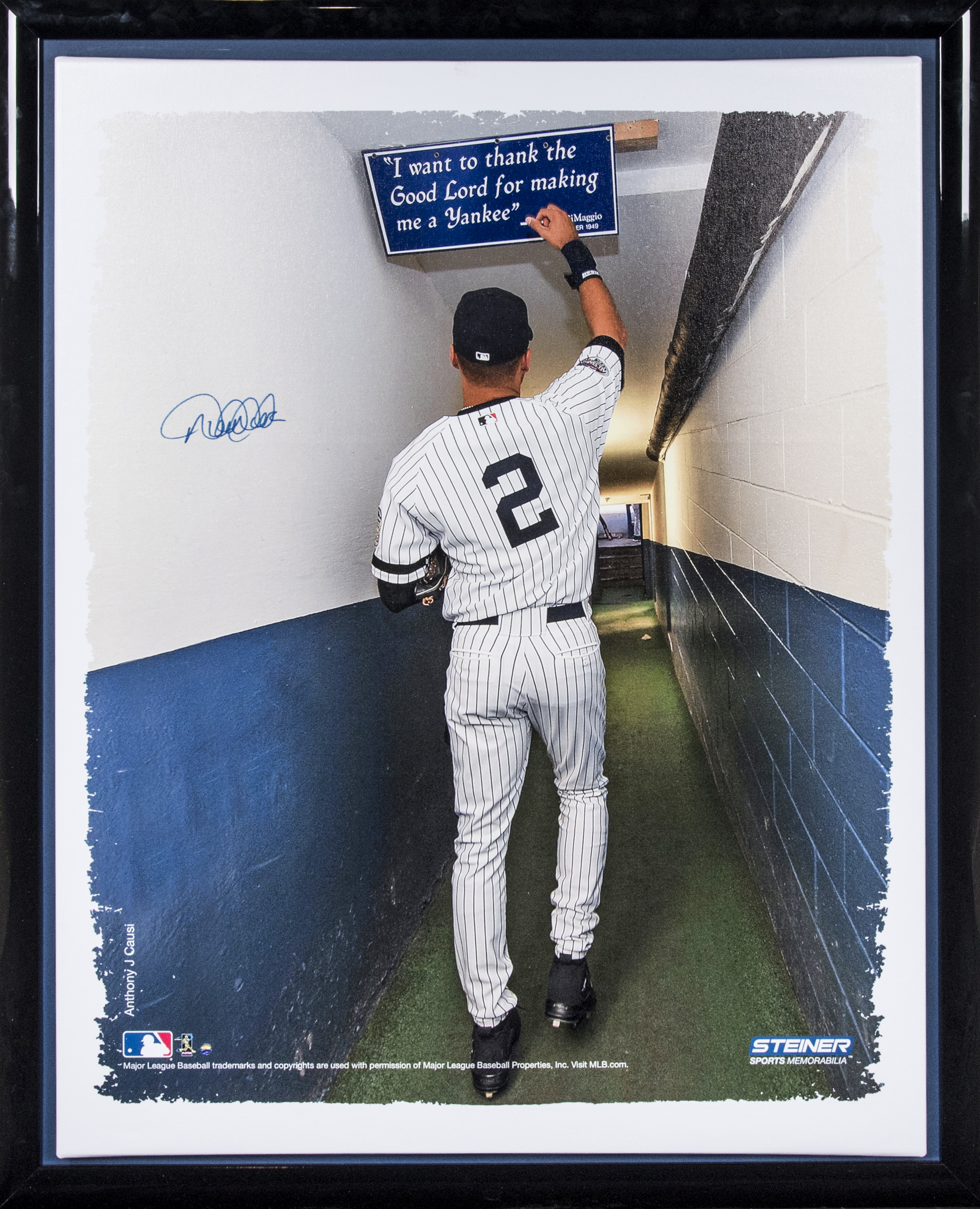 Lot Detail - Derek Jeter Signed 35x42 Framed Canvas in Tunnel of Old Yankee Stadium ...2376 x 2930