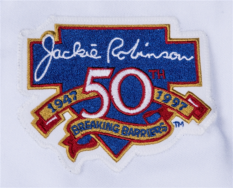 Ken Griffey Jr. Seattle Mariners 1997 Grey Road Jersey w/ Jackie 50th Patch