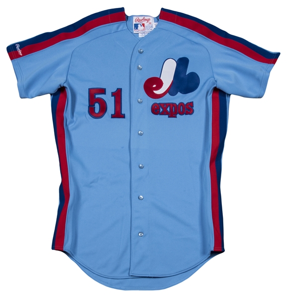 Montreal Expos Jersey Signed by (8) Legends with Randy Johnson