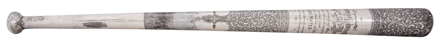 1898 Cap Anson Silver Presentation Bat Given To Anson By The Students Of Notre Dame University From The Anson Estate (PSA/DNA)