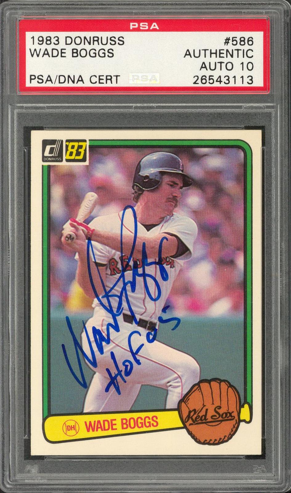 Lot Detail 1983 Donruss 586 Wade Boggs Signed Rookie