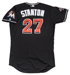 2017 Giancarlo Stanton Game Used Miami Marlins Alternate Jersey Photo Matched To 11 Games Totaling 4 Home Runs (MLB Authenticated & Sports Investors)
