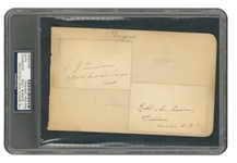 Joseph J. Quinn  & Rob L. Lowe Autographed Encapsulated Cut - The Senate Page Collection (PSA/DNA)