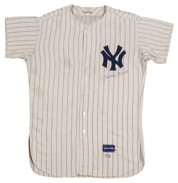 Lot Detail - 1959 Mickey Mantle Game Used, Signed & Photo Matched New York  Yankees Home Jersey (Mears, Sports Investors, Beckett & Resolution  Photomatching)