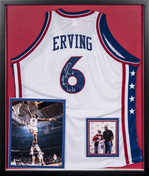 Lot Detail - Julius Dr. J Erving Signed Philadelphia 76ers Jersey in  32x38 Framed Display (Beckett)