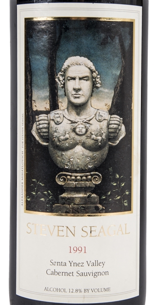 Lot Detail - 1991 Steven Seagal Cabernet Sauvignon Wine Bottle & Pair of Worn & Signed Nike Shoes (Beckett)
