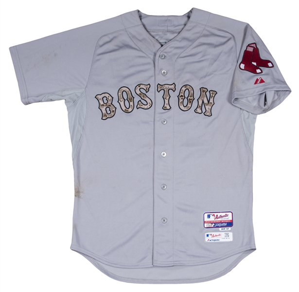 Lot Detail - 2014 Dustin Pedroia Game Used & Signed Boston Red Sox Road  Jersey Used on 5/26/14 (MLB Authenticated)