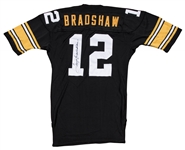 1975 Terry Bradshaw Game Used Pittsburgh Steelers Home Jersey (MEARS A10, Sports Investors & Beckett)
