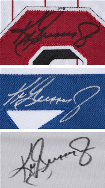 Ken Griffey Jr. Autographed Cincinnati Reds Jersey (Sleeveless Jersey w/  Reds Red Undershirt)