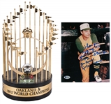 1972 Oakland As World Series Trophy Presented to Manager Dick Williams With Signed & Inscribed Photo LOA (Beckett)