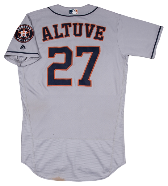 Lot Detail - 2017 Jose Altuve Game Worn Astros Home Jersey :: Worn in Game  7 ALCS Victory of Yankees to Advance to World Series! EXACT Photo Match!  (MLB Auth)