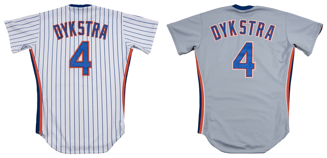 Lot Detail - Lot of (2) 1989 Lenny Dykstra Game Used New York Mets Home and  Away Jersey