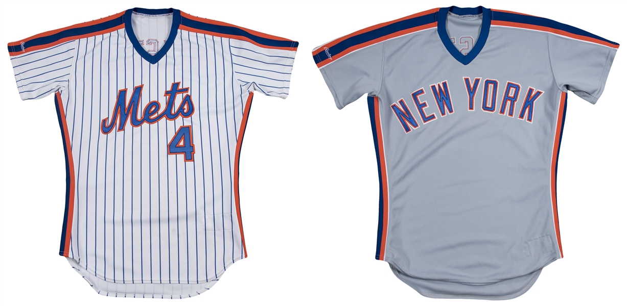 Lot Detail - Lot of (2) 1989 Lenny Dykstra Game Used New York Mets Home and  Away Jersey