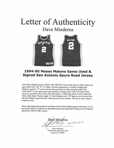 Moses Malone Signed Custom White Pro-Style Basketball Jersey BAS