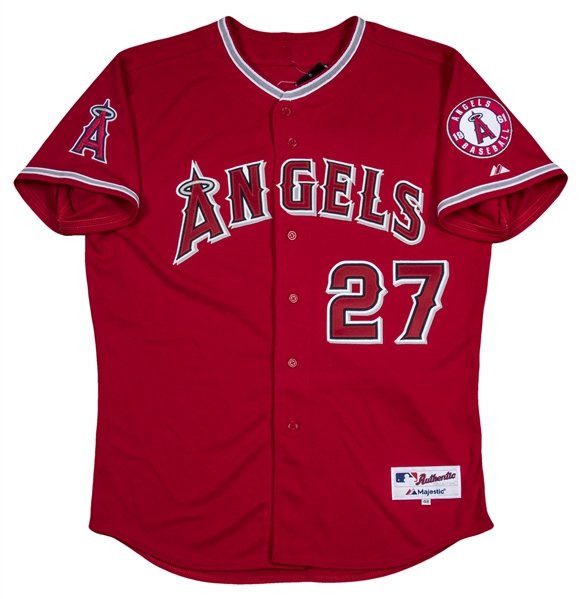 Lot Detail - Mike Trout Signed Los Angeles Angels Red Alternate