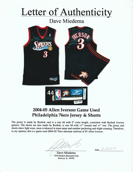Lot Detail - 2004-05 Allen Iverson Game Used Philadelphia 76ers