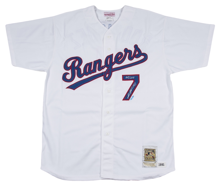 Lot Detail - Ivan Rodriguez Signed Texas Rangers Home Jersey (LE 65/107)  (UDA)