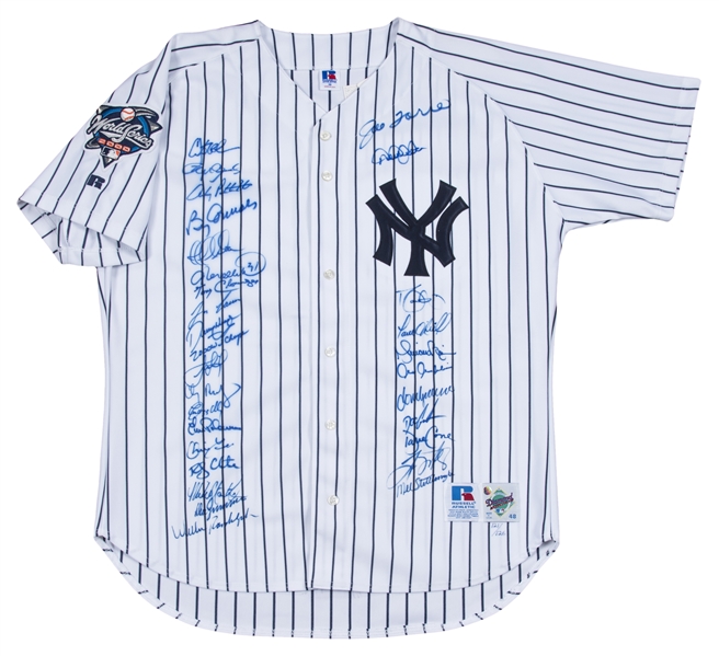 2000 New York Yankees World Series Champs Team Signed Jersey Derek Jeter  JSA COA