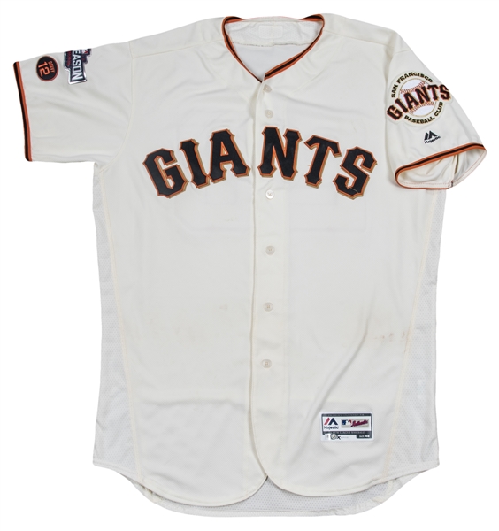 San Francisco Giants - 2016 Game-Used Jersey - Buster Posey - Turn Back the  Clock - worn on 7/20/16 - 1 for 4, R, BB (size 46)
