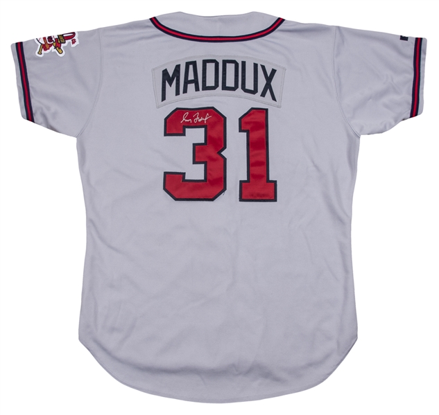 Lot Detail - 1995 Greg Maddux Game Used & Signed Atlanta Braves Road  Jersey- World Series and Cy Young Season (Beckett)